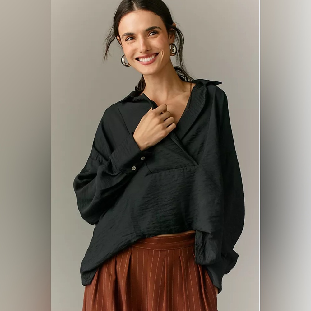 Anthropologie Black Blouse